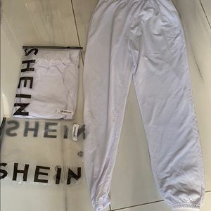 2 pairs of white Shein sweatpants